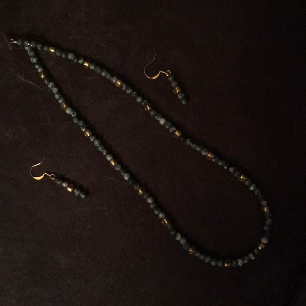 Handmade necklace and earring set